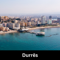 View of Durrës, Albania's largest port city with beachfront living.
