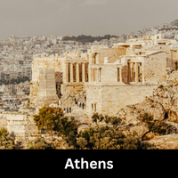 View of Athens, Greece from the Acropolis. Athens is Greece's capital and largest city.