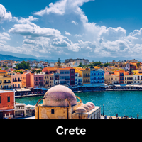 View of Crete, Greece's largest island and a popular choice among retirees and long-term expats.