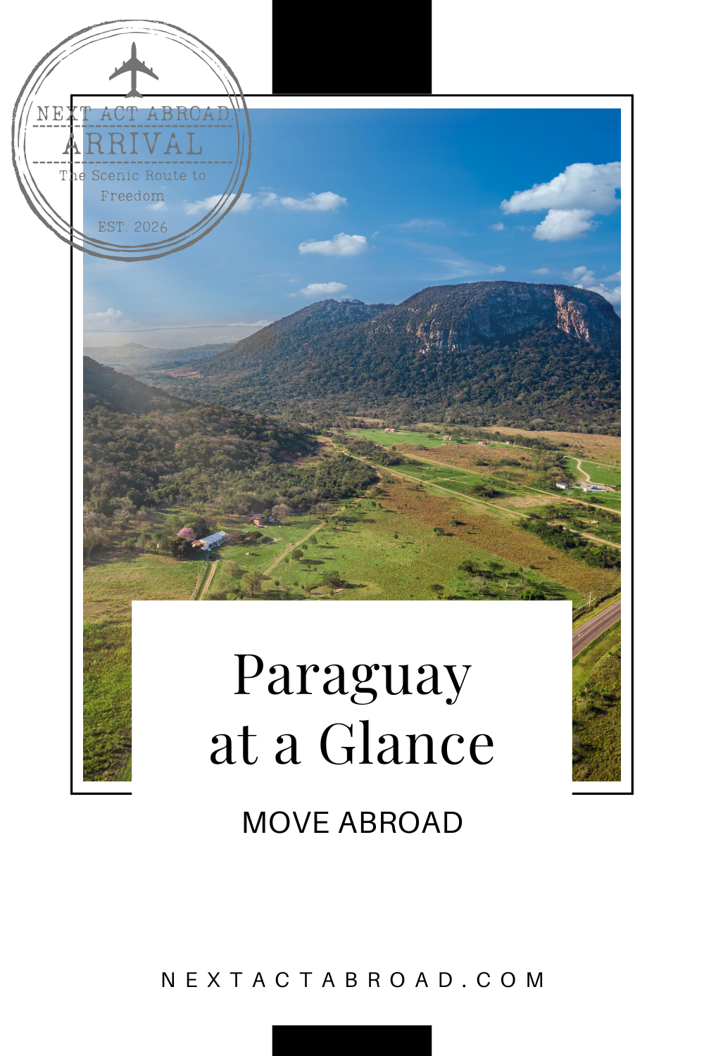 Paraguayan landscape. Image text: Paraguay at a Glance.