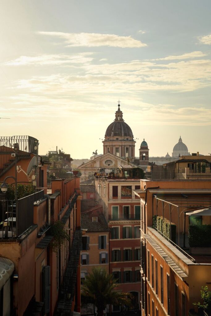 View of Rome, Italy during golden hour.